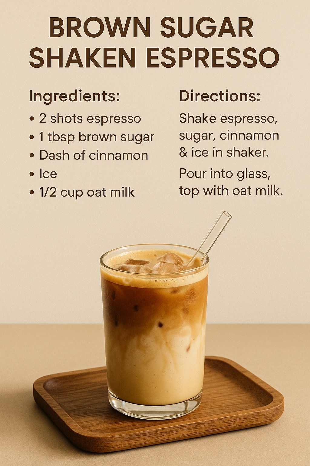 Starbucks-Style Iced Brown Sugar Oat Shaken Espresso